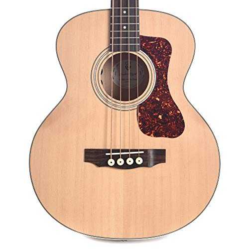 Guild Guitars Jumbo Jr Bass Flame Maple Acoustic Bass, Antique Blonde, Archback Solid Top, Westerly Collection