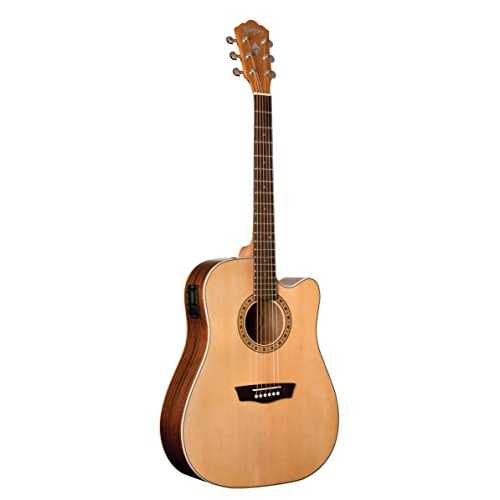 Washburn Harvest WD7SCE-A Dreadnought Cutaway Acoustic Electric Guitar with Solid Spruce Top and Select Mahogany Back \u0026 Side / 6 String Acoustic-Electric Guitar with Barcus-Berry EQ4T Preamp System