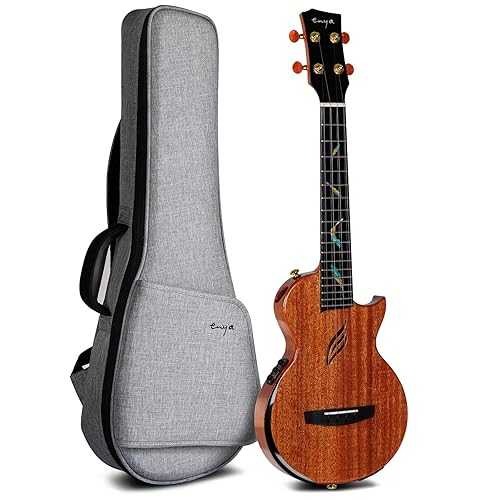 Enya Tenor Mahogany Ukulele with AcousticPlus Pickup \u0026 Deluxe Case (Natural)