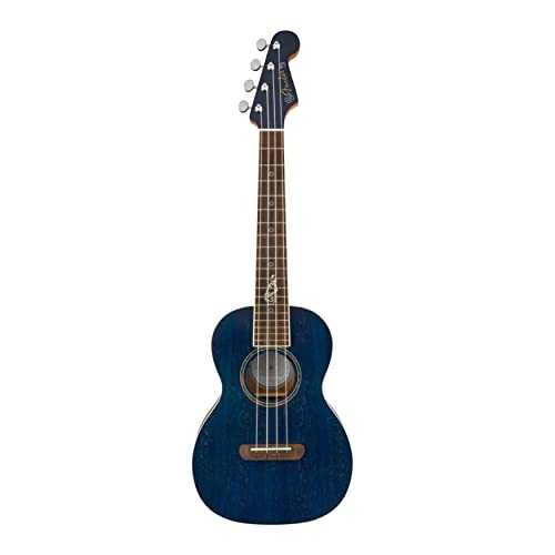 Fender Dhani Harrison Tenor Ukulele, Sapphire Blue, with Gig Bag
