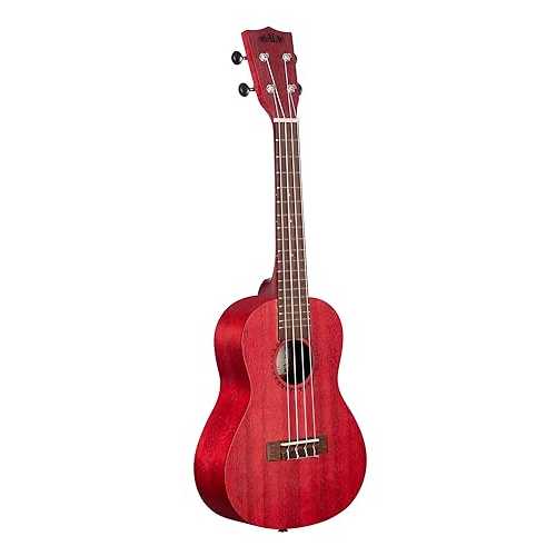 Kala Brand Music Co. Watercolor Meranti Collection, 4-String Ukulele, Right, RED, Concert (KA-MRT C)