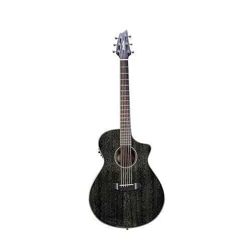 Breedlove Rainforest S Concert CE African Mahogany Soft Cutaway 6-String Acoustic Electric Guitar with Fishman Presys I Electronics (Black Gold)