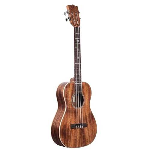 Kala Solid Acacia Baritone Ukulele with Rosewood, Aquila Super Nylgut Strings, Satin Finish - Natural Kala Brand Music Co. Kala Solid Acacia Baritone Ukulele with Rosewood, Aquila Super Nylgut Strings, Satin Finish - N