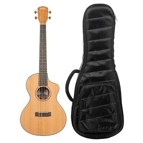 Kala All Solid Trembesi Metropolitan Baritone Ukulele - High Gloss Finish, Custom Sloped Cutaway, D\u0027Addario Titanium Strings, and Padded Gig Bag Kala All Solid Trembesi Metropolitan Baritone Ukulele High Gloss Finish, C