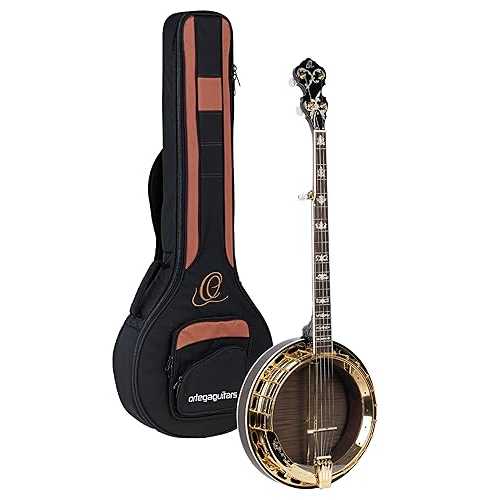 Falcon Series 5-String Flamed Maple Resonator Banjo w/Bag Ortega Guitars Falcon Series 5-String Flamed Maple Resonator Banjo w/Bag