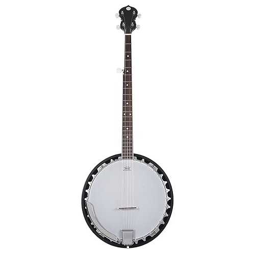 Westwood 5-String Resonator Banjo Bundle: Quality Instrument with Gig Bag, Strap, Picks / Chrome Steel Rim, Laminate Mahogany Back