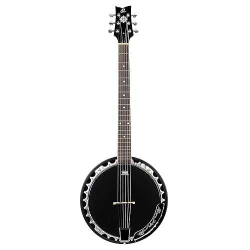Ortega Raven Series Left-Handed 6-String Acoustic-Electric Banjo w/Bag (OBJE356-SBK-L) Ortega Guitars Ortega Raven Series Left-Handed 6-String Acoustic-Electric Banjo w/Bag (OBJE356-SBK-L)