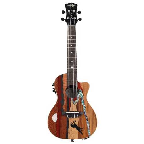 LUNA UKE VISTA STALLION C Vista Stallion Concert Uke w/Pre \u0026 Bag Ukelele Guitar - Gloss Finish