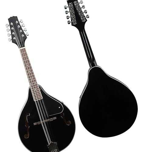 TSTS Mandolin Instrument Kit 8 String Guitar A Style Acoustic Mandolin Beginners Adults Instrument Black Basswood Mandolin Instrument Kit