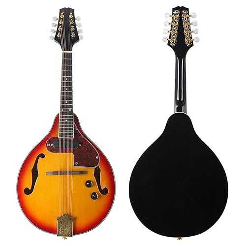 Mandolin Instrument Kit Mandolin 8-String Guitar A Style Electric Mandolin Stringed With Bag String Capo Strap Pick Guitar Accessories(Upgraded Version 2) TSTS Mandolin Instrument Kit Mandolin 8-String Guitar A Style Electr