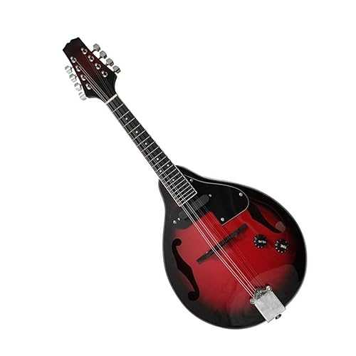 Mandolin Instrument Kit 8-string Electric Mandolin Ethnic Musical Instrument Tibetan Mandolin Electric Gradient Red Bright Sapele Material TSTS Mandolin Instrument Kit 8-string Electric Mandolin Ethnic Musical Instrument Tibetan