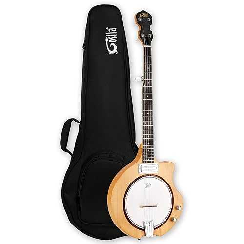 Gosila Electric 5-String Banjo - 648粍 Scale, Maple Body \u0026 Neck, Purple Heart Fingerboard, HH Ceramic Pickup - Natural Low Gloss Finish, Right-Handed, Stage-Ready Performance Gosila Electric 5-String Banjo 648粍 Scale,
