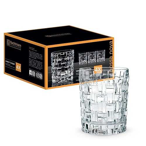 Nachtmann Dancing Stars Bossa Nova Collection Whiskey Tumblers / Set of 4 Clear Crystal Glass for Scotch, Cocktail, Liquor or Bourbon / 11 Ounce / Dishwasher safe
