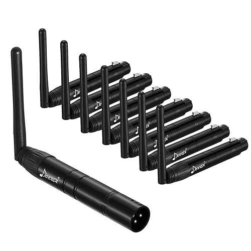 Donner 8 個ブラックメタル DMX512 DMX Dfi DJ 2.4G ワイヤレス 7 レシーバー & 1 トランスミッター照明制御 Donner Wireless DMX 8PCS Black Metal DMX512 wireless Dfi DJ 2.4G 7 Receivers & 1 Transmitter Lighting Control for LED|Glomarket