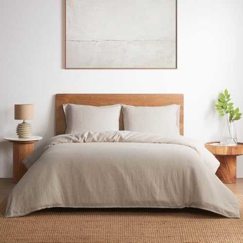 DAPU 100% Linen Duvet Cover Set 3PCs, Pure Natural French Flax Linen Duvet Cover King 90\