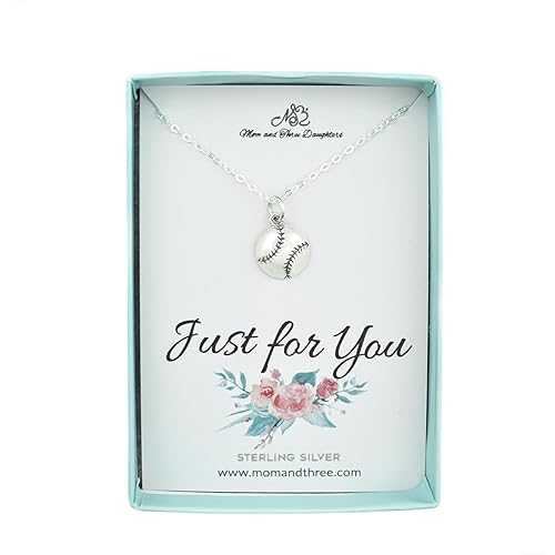 MOM \u0026 THREE DAUGHTERS Softball Necklace インチ Sterling Silver / 16\