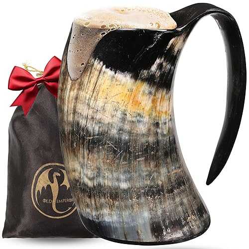 OLDEMPEROR Viking Drinking Horn Mug -16 Oz - Chirstmas Gifts for Men, Women, Dad, Husband - Unique Handmade for Hot \u0026 Cold - Food Grade Medieval Style Ale Beer \u0026 Mead Cup COPPERVEDA OLDEMPEROR Viking Drinking Horn