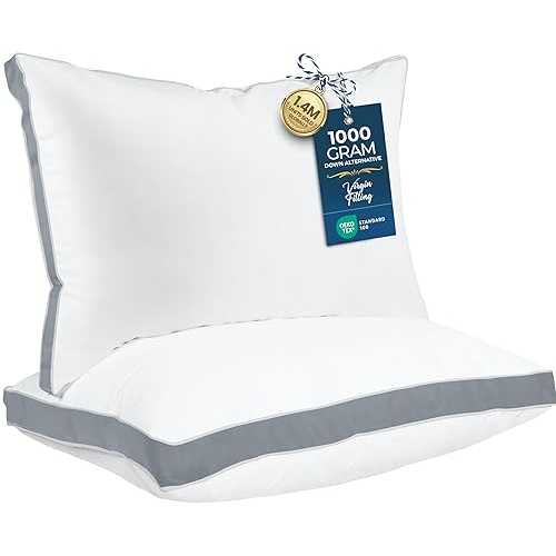 Utopia Bedding Bed Pillows for Sleeping Queen Size (Grey), Set of 2, Soft \u0026 Fluffy Pillow with Down Alternative Filling, Cooling, Hotel Quality, Gusseted Pillow for Back, Stomach or Side Sleepers