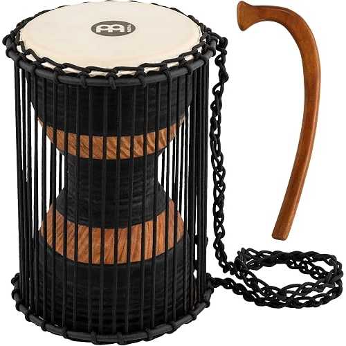 Meinl アフリカン トーキング ドラム マホガニー材シェルと木製ビーター付き - 中国製ではありません - 中型ヤギスキンヘッド、2 年保証 (ATD-M) Meinl Percussion Meinl African Talking Drum with Mahogany Wood Shell and Wooden Beater - NOT｜Glomarket