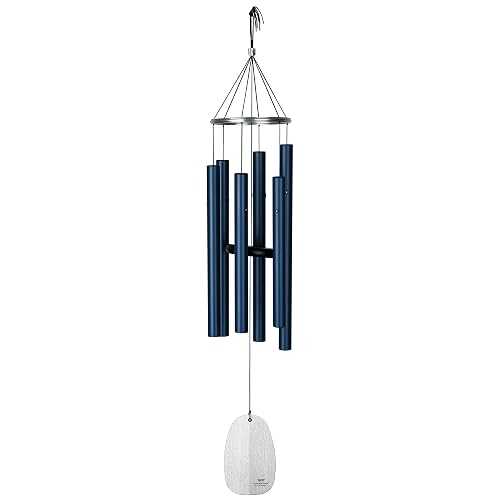 Woodstock Chimes Woodstock Wind Chimes for Outside, Garden, Patio, Porch and Outdoor Decor (32") Bells of Paradise Pacific Blue Decorative Wind Chime Gifts (BPMPB)|Glomarket
