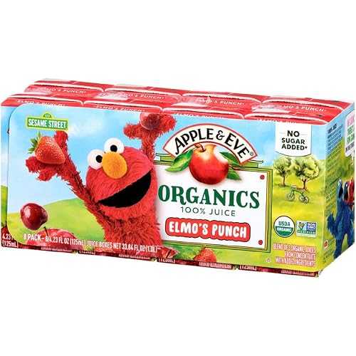 アップル&イヴ セサミストリート オーガニックス、エルモのパンチ、4.23 フルードオンス、40個 Apple & Eve Sesame Street Organics, Elmo's Punch, 4.23 Fluid-oz, 40 Count|Glomarket