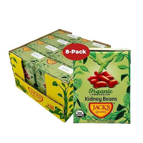 ジャックス有機キドニービーンズ 13.4オンス Jack's Quality Jack's Beans Jack's / Organic Kidney Beans 13.4 oz. / Packed with Protein and Fiber, Heart Healthy, Low Sodium & Non GMO / (8-PACK)|Glomarket