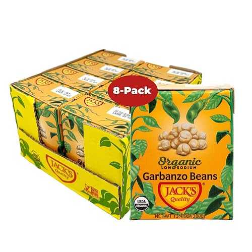ジャックス有機チックピー 13.4オンス Jack's Quality Jack's Beans Jack's Organic Chickpeas Garbanzo Beans 13.4 oz. / Packed with Protein and Fiber, Heart Healthy, Low Sodium & Non GMO / (8-PACK)｜Glomarket