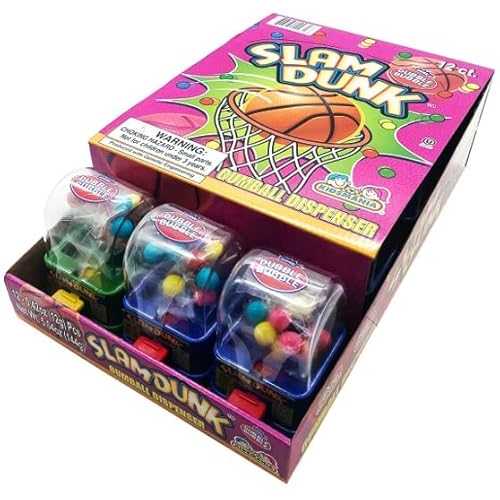 Slam Dunk - Basketball Dubble Bubble Gumball machine with gum for kids. Easy Refill. 0.42 Ounce, Gluten Free Candy Dispensers by Kidsmania (12 Pack).｜Glomarket 7,167円
