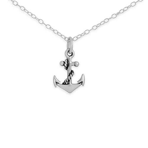 Sterling Silver Anchor Necklace - Dainty Nautical Jewelry - Minimal Everyday Necklace - Gift for Her CY Design Studio Sterling Silver Anchor Necklace Dainty Nautical Jewelry Minimal Everyday Necklace Gift for Her