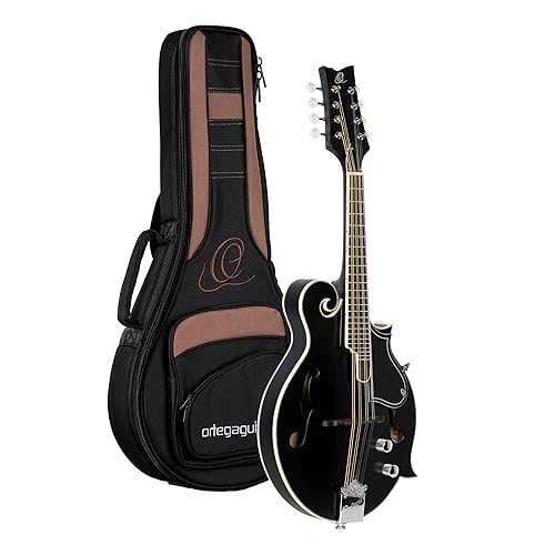 Ortega Raven Series F-Style Acoustic-Electric Mandolin w/Pro gig bag, Satin Black (RMFE40SBK) Ortega Guitars Ortega Raven Series F-Style Acoustic-Electric Mandolin w/Pro gig bag, Satin Black (RMFE40SBK)