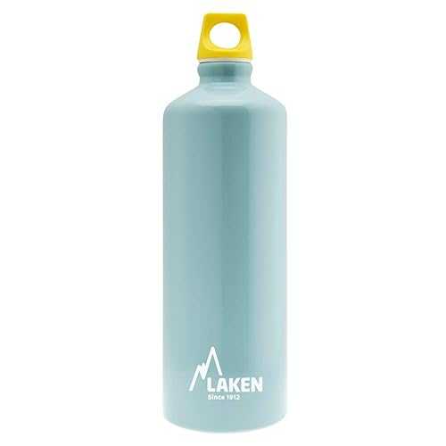 Laken Futura Aluminum Water Bottle - Narrow Mouth, Screw Cap with Loop - Leak-Proof, BPA Free, Made インチ Spain - 34 薬局衡オンス, Light Blue