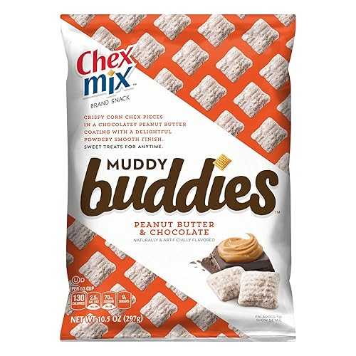 Chex Mix, Muddy Buddies, Peanut Butter and Chocolate, 10.5 Ounce (Pack of 4)｜Glomarket