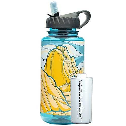Epic Water Filters Nalgene OG Water Bottle with Filter, USA Made, BPA Free, Removes 99.99% Tap Water Contaminants, Forever Chemicals, Smoke Grey, 32 薬局衡オンス