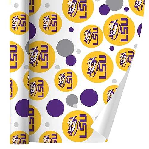 グラフィックと余分の物 LSU タイガーアイ 黄色 差し上げ物荷拵え 荷拵え紙渦巻形 GRAPHICS \u0026 MORE LSU Tiger Eye on Yellow Gift Wrap Wrapping Paper Roll