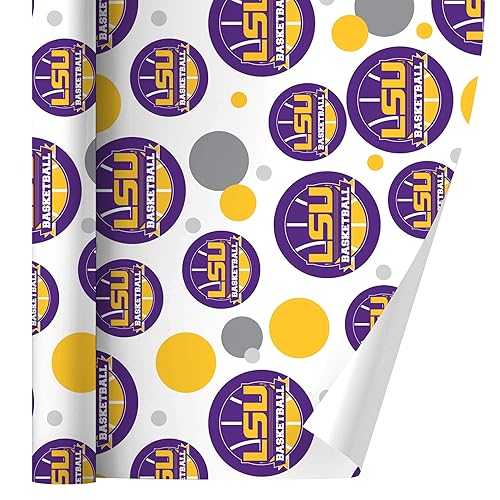 グラフィック \u0026 トマス・モア LSU 篭球 差し上げ物荷拵え 荷拵え紙渦巻形 GRAPHICS \u0026 MORE LSU Basketball Gift Wrap Wrapping Paper Roll