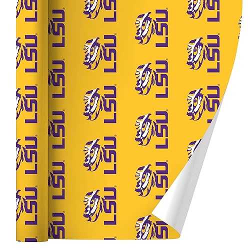 グラフィックと余分の物 LSU タイガーアイ 黄色 差し上げ物荷拵え 荷拵え紙渦巻形 GRAPHICS \u0026 MORE LSU Tiger Eye on Yellow Gift Wrap Wrapping Paper Rolls