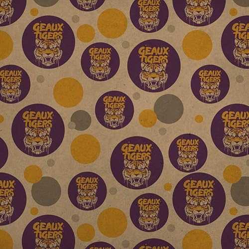 グラフィクス \u0026 トマス・モア Geaux Tigers Graffiti 割り増し金 手工芸品 差し上げ物 さあ美 荷拵え紙一巻き GRAPHICS \u0026 MORE Geaux Tigers Graffiti Premium Kraft Gift Wrap Wrapping Paper Roll