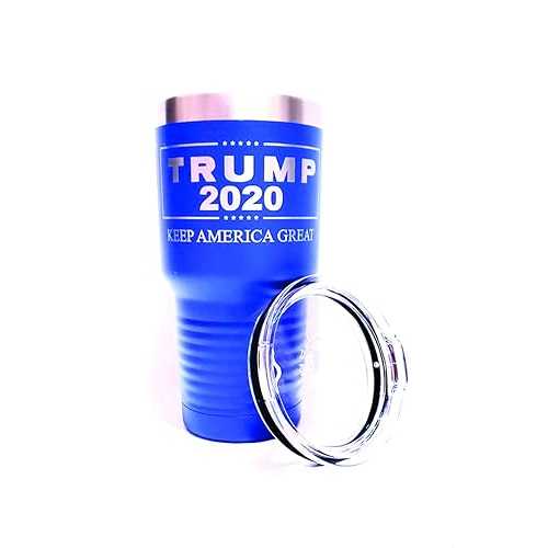 加留多 2020 Keep America Great - 30 薬局衡オンスに目じるし 青みステンレス鋼無意味さ断熱タンプラー - 両面刻みつける Aries Laser Designs TRUMP 2020 Keep America Great - Engraved on 30 薬局衡オンス. Blue Stainless Steel Vacuum Insulated Tumbler - Both Si