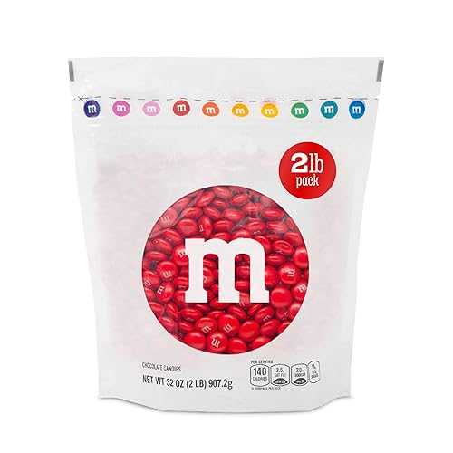 M\u0026M S WORLD Red Milk Chocolate Candy, 2lbs of M\u0026M\u0027S インチ Resealable Pack for Candy Bars, Birthday Parties, Christmas Chocolate, Valentine\u0027s Day, 4th of July, Dessert Tables \u0026 DIY Party Favors