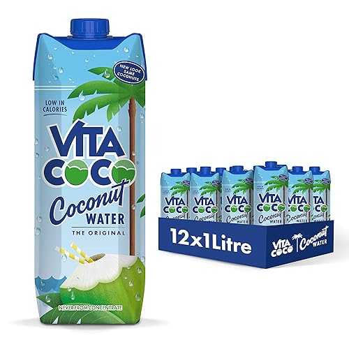Vita Coco - Pure Coconut Water (1L x 12) - Naturally Hydrating - Packed With Electrolytes - Gluten Free - Full Of Vitamin C \u0026 Potassium