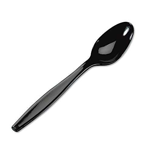 Dixie 6" Heavy Weight Polystyrene Teaspoon by GP PRO (Georgia-Pacific), Black, TH517, (Case of 1,000)|Glomarket