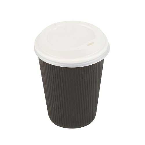 Restaurantware-LIDS ONLY: Basic Nature Compostable Coffee Cup Lids, 500 Disposable Hot Cup Lids - Cups Sold Separately, Fits 8, 12, 16, 20 Ounce Cups, White PLA Plastic Cup Lids, BPI-Certified|Glomarket