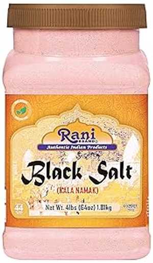 Rani Brand Authentic Indian Products Rani Black Salt Powder (Kala Namak) Mineral 64oz (4lbs) 1.81kg Bulk PET Jar ~ Unrefined, Pure and Natural | Vegan | Gluten Friendly | NON-GMO | Kosher | Indian Origin |