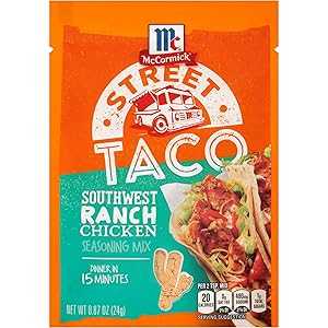 McCormick Street Taco Southwest Ranch Chicken Seasoning Mix, 0.87 oz (Pack of 12)