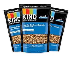 KIND HEALTHY GRAINS Granola, Healthy Snack, Vanilla Blueberry Granola with Flax Seeds, Snack Mix, 3 Count, 33 OZ Total画像