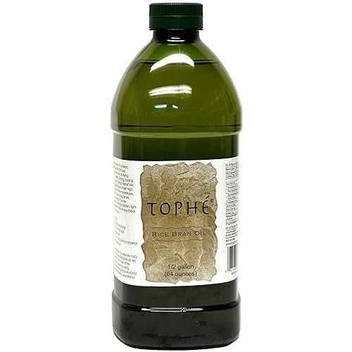 RICE BRAN OIL / All Natural, Made from 100% Non-GMO Rice / Rich インチ Vitamin E and Gamma-Oryzanol / Unfiltered, Non Winterized, No Trans Fat and Heart Healthy / 1/2 Gallon By Tophe