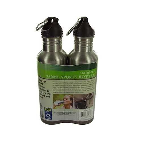 Stainless Steel Sports Water Bottle Set of 2 Koyal Wholesale Stainless Steel Sports Water Bottle Set of 2