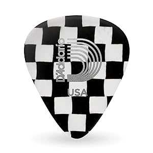 D'Addario チェッカーボード セルロイド ギターピック、ヘビー、100 パック Planet Waves D'Addario Checkerboard Celluloid Guitar Picks, Heavy, 100 Pack