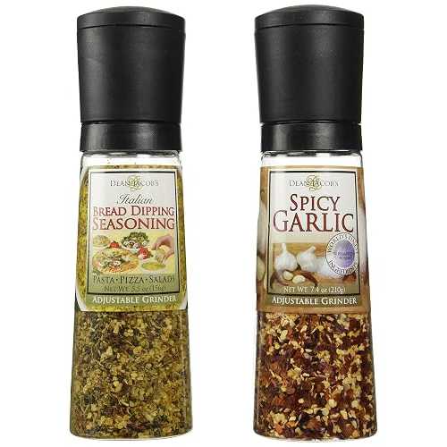 Dean Jacob's グラインダーセット - スパイシーガーリックとイタリアンパンディップシーズニング Dean Jacob's Grinder Set - Spicy Garlic and Italian Bread Dipping Seasoning｜Glomarket