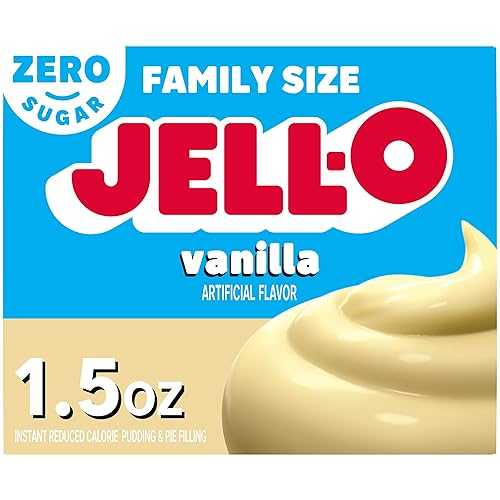 Jell-O Vanilla Sugar Free & Fat Free Instant Pudding & Pie Filling Mix, 24 ct Pack - 1.5 oz Boxes, As Seen on TikTok